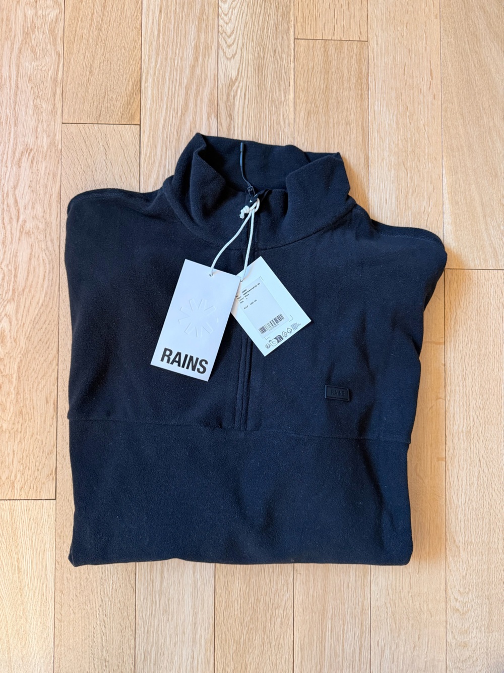 Rains Black Waterproof-Style Quarter-Zip Pullover